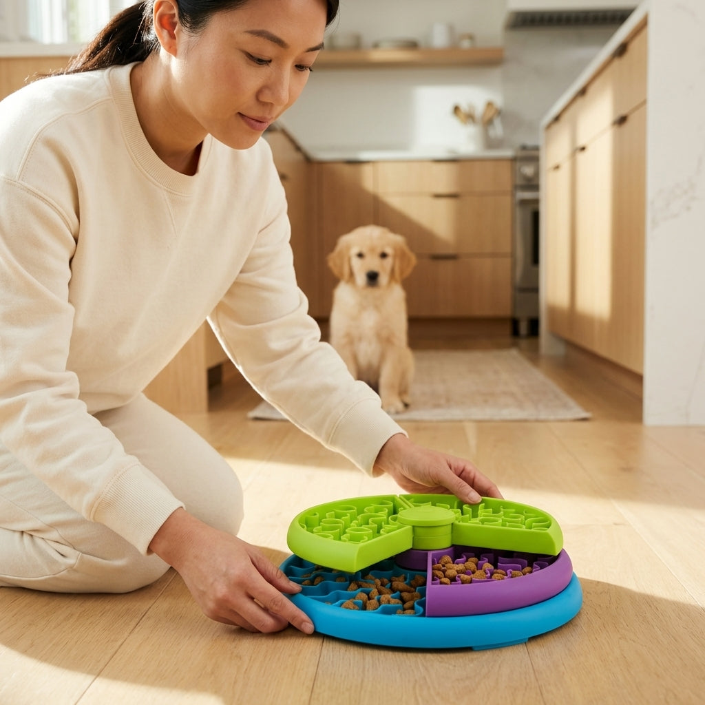 3-in-1 Slow Feeder Lick Mat for Anxiety Relief